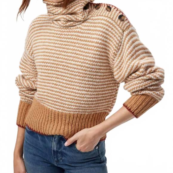 NEW AMO stefania alpaca & wool-blend sweater in beige